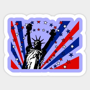 statue of liberty fourth of july pop art Sticker